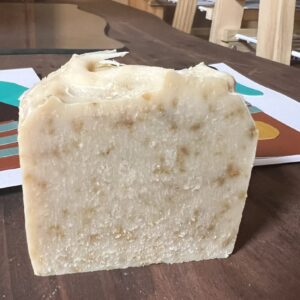 Amber-Orange with Dried Rose Petal Flakes